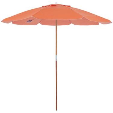 Imagem de Guarda-Sol Guarapari em Bagum e Haste de Madeira 2,00m Laranja Bel, 2,