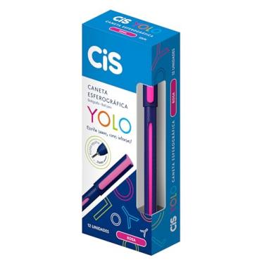 Imagem de Caneta Esferográfica 0.7mm CIS Yolo, Rosa, Caixa com 12 unidades