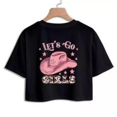 Imagem de Cropped Lets Go Girls Chapeu Country Sertanejo Croped Country Camiseta