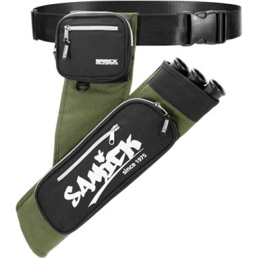 Imagem de SAMICK SPORTS Aljava de flecha de flecha para flechas – Aljava ajustável na cintura com 3 tubos para flechas de tiro com arco e bolsos para equipamento de tiro com arco e estojo de flecha apenas para