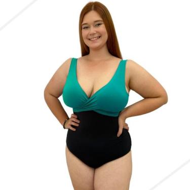 Imagem de Maiô, Body Feminino Plus Bicolor Chapa Barriga Com Bojo Neon - HYPE MO