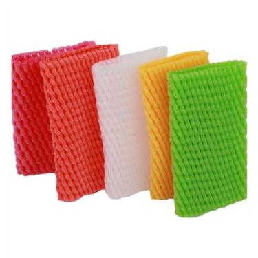 Imagem de Fruit Protective Net Cover, 290pcs Color Shockproof Elastic Anti Collision Foam Net Eggs Vegetable Protect Packing Mesh Bag 14×7cm 8colors(Purple)