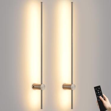 Imagem de Giawosth Luminária De Parede Operada Por Bateria Com Controle Remoto, Regulável 3000K A 6000K, Temporizador, Lâmpada Led Memória, Rotação 350°, Recarregável Usb, Sem Fio, Para Sala Estar, Quarto, Ní