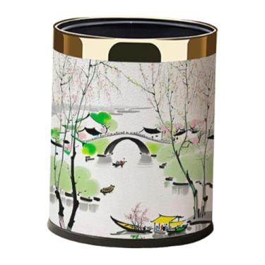 Imagem de IEUDNS Lixeira decorativa de 10L, recipiente de lixo estiloso, lixeira para quarto, banheiro, cozinha, embaixo da mesa, Style C