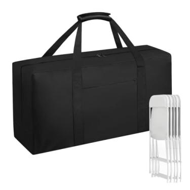 Imagem de QYILUARE Bolsa De Armazenamento Para Cadeira Dobrável Resistente, Transporte Grande E Resistente À Água Cadeiras Metal, Madeira Plástico, Com Bolso - 39" Lx 12" L 20" A