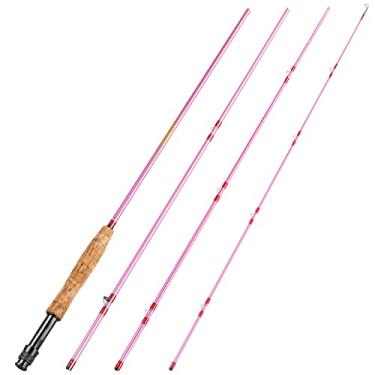 Imagem de Sougayilang Vara De Pesca Com Mosca, 4 Peças, 9 Pés, Leve, Ultraportátil, Para Truta, Salmão, Peixe-Lua, Roupa Viagem, - Sg4905 Rosa