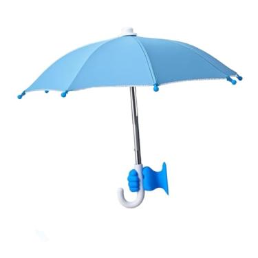 Imagem de oshhni Suporte para guarda-chuva de telefone, capa à prova de chuva, viseira solar, ventosa, suporte para fotografia externa, navegação para carro e, Azul