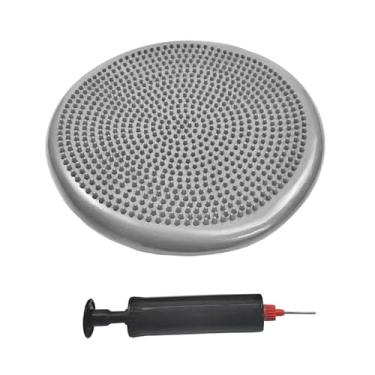Imagem de Colaxi Tapete de equilíbrio plano com almofada espessada e oscilante, disco de equilíbrio, tapete de ioga, estabilidade para adultos, esportes, ioga, Cinza