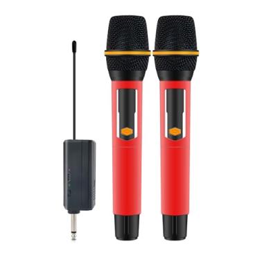 Imagem de Microfone Sem Fio Duplo MOREFAND, 2.4GHz, Sistema Automático de Frequência, Receptor Universal, Ideal para KTV e Performances
