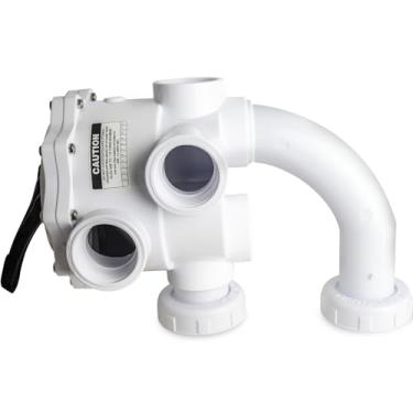 Imagem de MuRealy Substituição de válvula multiporta 261055 para filtros Triton e Quad D.E, encanamento de 5 cm, kit de reconstrução de linha central de 19 cm, válvula de filtro de piscina branca