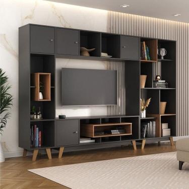 Imagem de Estante Home para Tv até 65 Polegadas com 4 Portas Elegance Yescasa Grafite