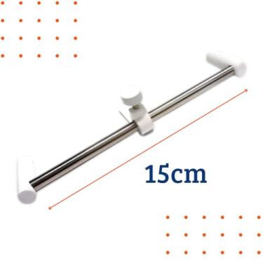 Imagem de Aparador De Vidro Para Sacada 15cm Aço Inox Branco