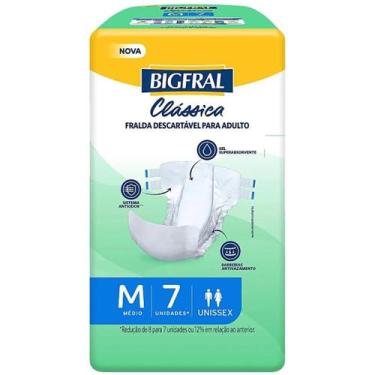 Imagem de Fralda Geriátrica Unissex Bigfral Clássica M Absorção Intensa 7 unidad