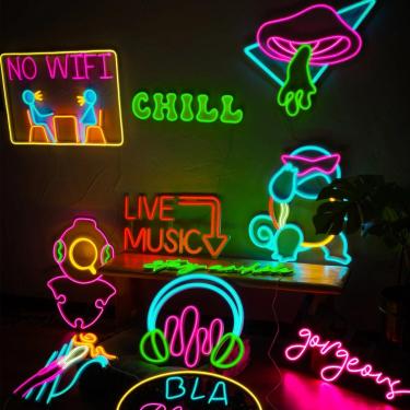 Imagem de Sinais De Néon Com Logotipo Personalizado Neonapm - Sinais De Luz De Néon Impressos Em Uv, Sinalização De Negócios Para Decoração De Parede, Sinal De Led Da Empresa, Luzes De Néon Externas