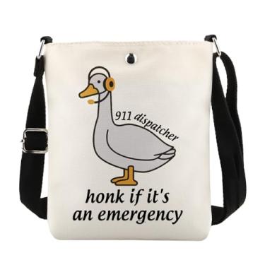 Imagem de MAOFAED Bolsa tiracolo Funny Goose 911 Dispatcher, presente para operador de emergência, presente de dia do despachante (buzina do despachante)