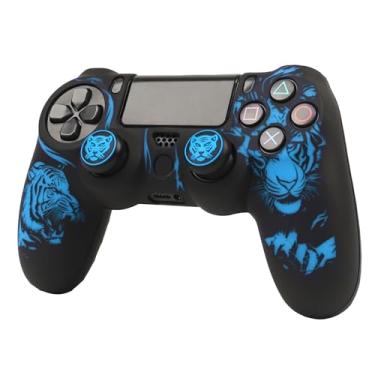 Imagem de RALAN Capa para controle Tiger HeadDesign com 2 alças de polegar compatível com PS4/Playstation 4 Slim/Pro Controller