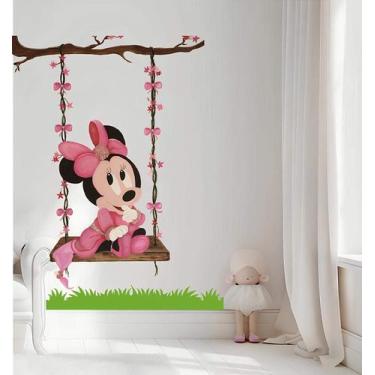 Imagem de Adesivo De Parede Minnie No Balanço - Lojinha Da Luc Adesivos