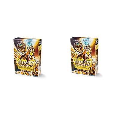 Imagem de 2 Packs Dragon Shield Matte Mini Japanese Gold 60 ct Card Sleeves Value Bundle!