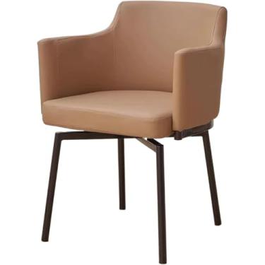 Imagem de Conjunto de 1 2 4 e 6 cadeiras de jantar, estilo moderno de meados do século, cadeira de cozinha giratória, à prova d'água, couro sintético, cadeiras para sala de jantar com design mais largo e maior
