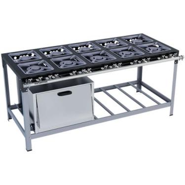 Imagem de Fogão Industrial Stori Premium 10 Bocas 30x30 com Forno M21 Pintado Me