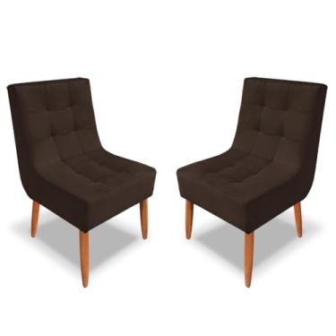 Imagem de Kit Cadeira Estofada Decorativa Para Sala de Jantar Quarto Penteadeira Quarto (marrom)