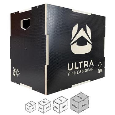 Imagem de Ultra Fitness Gear Caixa de Plyo 3 em 1 de Madeira Antiderrapante para Salto, Crossfit, MMA Training, Plyométrica (tamanhos: P, M, G e GG), Anti-Slip - X-Large 30/24/20