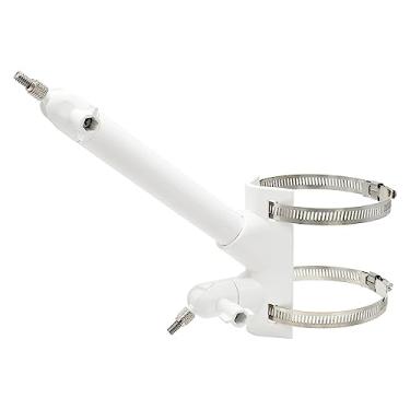 Imagem de Holicfun Câmera de segurança 2 em 1 e montagem em poste de painel solar para painéis, Eufy, Arlo, painéis solares e câmeras Reolink (branco)