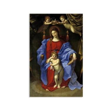 Imagem de Zeichn8u Pinturas famosas em tela, Madonna e criança, reproduções de pintura a óleo de pôster, arte de parede em tela giclée, para sala de estar, escritório, presentes apenas em tela 110 x 70 cm (43 x