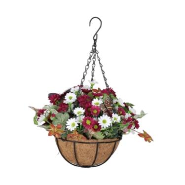 Imagem de Bothyi Plantas artificiais penduradas, cesta de flores, plantas falsas, decoração versátil, plantador de flores artificiais para sala, área externa, Style C