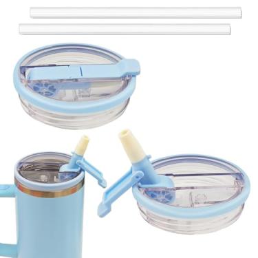 Imagem de Fabuerdia Tampa de canudo flip de 1,134 g adequada para copo Stanley, bico de bebida, à prova de poeira, tampas superiores à prova de vazamento e substituição de canudo adequado para Stanley Quencher