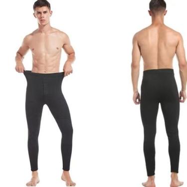 Imagem de Meia Calça Masculina Térmica Sem Pé Flanelada Inverno Pelúcia - Sem ma