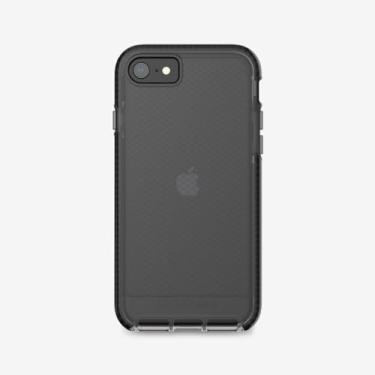 Imagem de Tech21 Capa Evo Check para iPhone SE 2022/2020, 7/8 preta - Proteção contra quedas de 5 pés, antimicrobiana, aderência antiderrapante