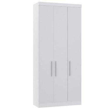 Imagem de Guarda-roupa Modulado 101,5cm 3 Portas Alpes Luciane, Branco/Branco