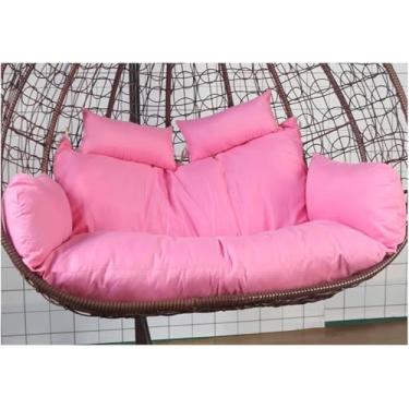 Imagem de Almofada De Cadeira Suspensa Engrossada Substituição Almofadas De Cadeira De Ovo Duplas, Almofada De Balanço De Vime De Vime De 2 Lugares Para Jardim Ao Ar Livre, Almofada De Cad, Pink