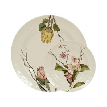 Imagem de Jogo Pratos Melamina 22cm 28cm Raso Plástico Casa Solteiro (1)