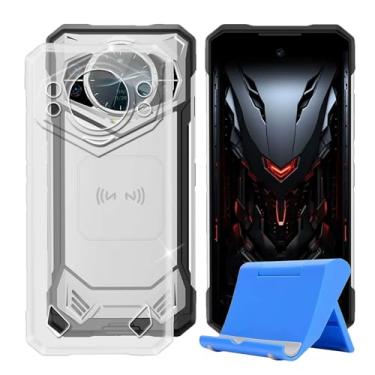 Imagem de Capa para Doogee S200X (6,7 polegadas), à prova de choque, capa de telefone ultrafina, capa protetora de silicone TPU macio antiarranhões com suporte de telefone - transparente