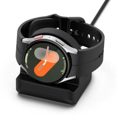 Imagem de Suporte de carregador para Samsung Galaxy Watch 6/Watch 6 Classic/Watch 5/Watch 5 Pro, suporte de carregamento de silicone (preto)