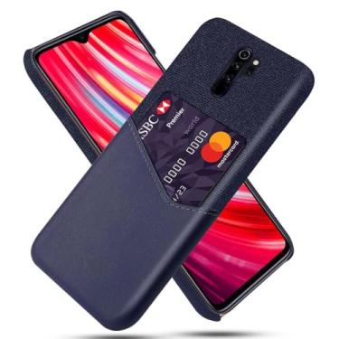 Imagem de Capa para Xiaomi Redmi Note 8 PRO,Tela e tampa de couro PU,Antideslizante,360°cobertura completa à prova de choque com 1 slot de cartão atrás,Prevenção de queda-Blue