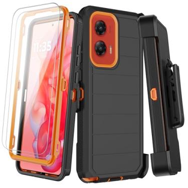 Imagem de KECAI Capa para Motorola Moto G Stylus 5G 2024 com clipe para cinto, 2 películas protetoras, resistente à prova de choque, proteção contra quedas de grau militar, resistente, capa para celular com
