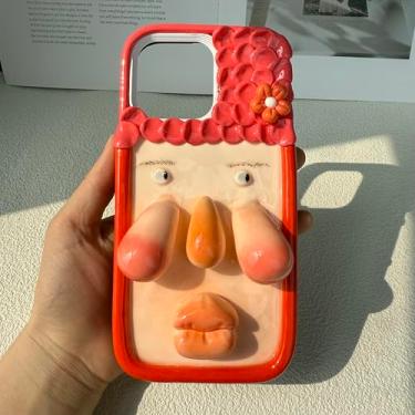 Imagem de Unitvbba Capa de telefone 3D engraçada feita à mão personalizada – Capa de telefone feia fofa – Presente estranho para adolescentes, mulheres, homens – Natal engraçado, Halloween, presente de