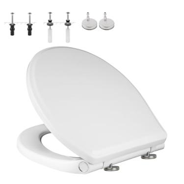 Imagem de Hygie Rinse Assento sanitário alongado com tampa de fechamento suave, liberação rápida com um clique, fácil instalação e limpeza, compatível com TOTO/Gerber/Kohler, amortecedores de vaso sanitário