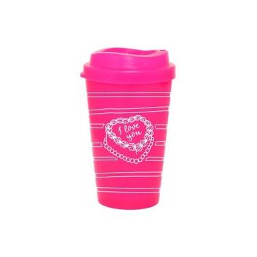 Imagem de Copo Mug 300mL Rosa Neon Colecao AMOR I Love You - Bb Store