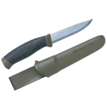Imagem de Morakniv Companion Faca fixa para uso ao ar livre com lâmina de aço carbono, 10 cm, verde militar