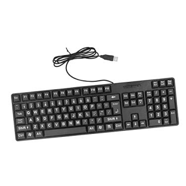 Imagem de lyrlody Teclado de Impressão Grande, 104 Chaves, Teclado USB, Artesanato Requintado, Confortável para Tocar, para Uso Em Escritório e Domicílio, para Laptops e Desktops, de Impressão Grande,