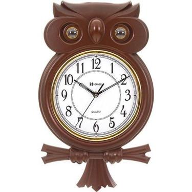 Imagem de Relógio Parede Coruja Pêndulo Musical Herweg 530006-84