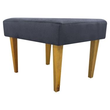 Imagem de Puff Decorativo Retangular Para Sala Recepção Charme Pé Trapézio Suede Cores
