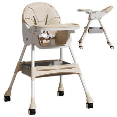 Imagem de Cadeira Alta Para Bebê | Cadeira De Alimentação Ajustável Para Jantar | Assento Elevatório Saltitante E Reclinável Com Design Compacto Para Viagens Praia Cozinha Acampamento E Restaurante