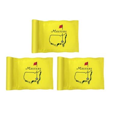 Imagem de COGOLFING Bandeira de golfe, bandeira nacional Augusta de dois lados, bandeira de tubo regulável, prática de colocar bandeira verde para quintal, bandeiras de nylon 420D, 20 cm C x 15 cm A, pacote com 3