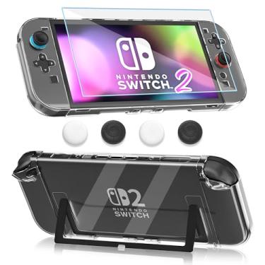 Imagem de FANPL Capa para controle Joycon Nintendo Switch 2, capa protetora para Joycons 2 capa rígida, design ergonômico e instalação confortável e fácil - transparente