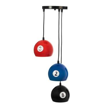 Imagem de Lustre Pendente LowCost Triplo Bola Mesa de Bilhar Sinuca - MARRYLUZ